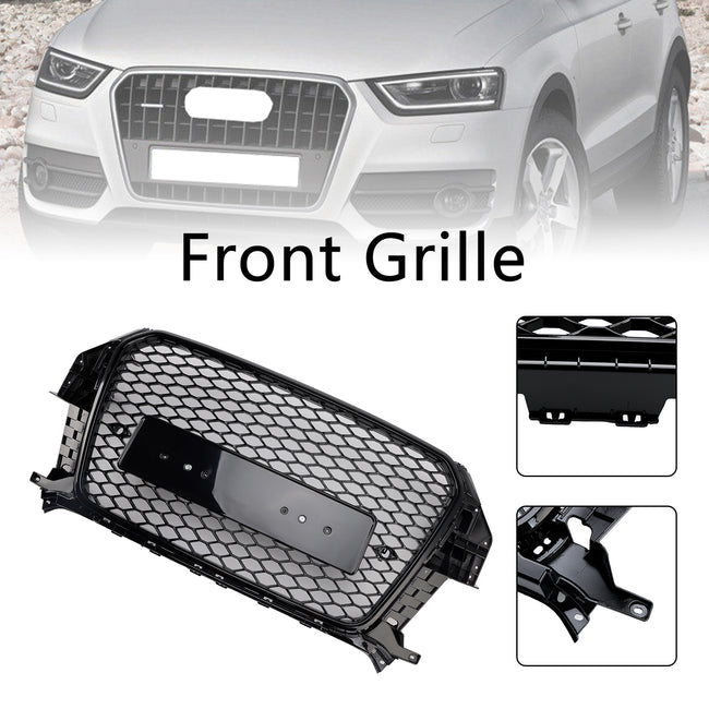 2011-2015 Audi Q3 RSQ3 Style Gloss Black Front Honeycomb Mesh Grille