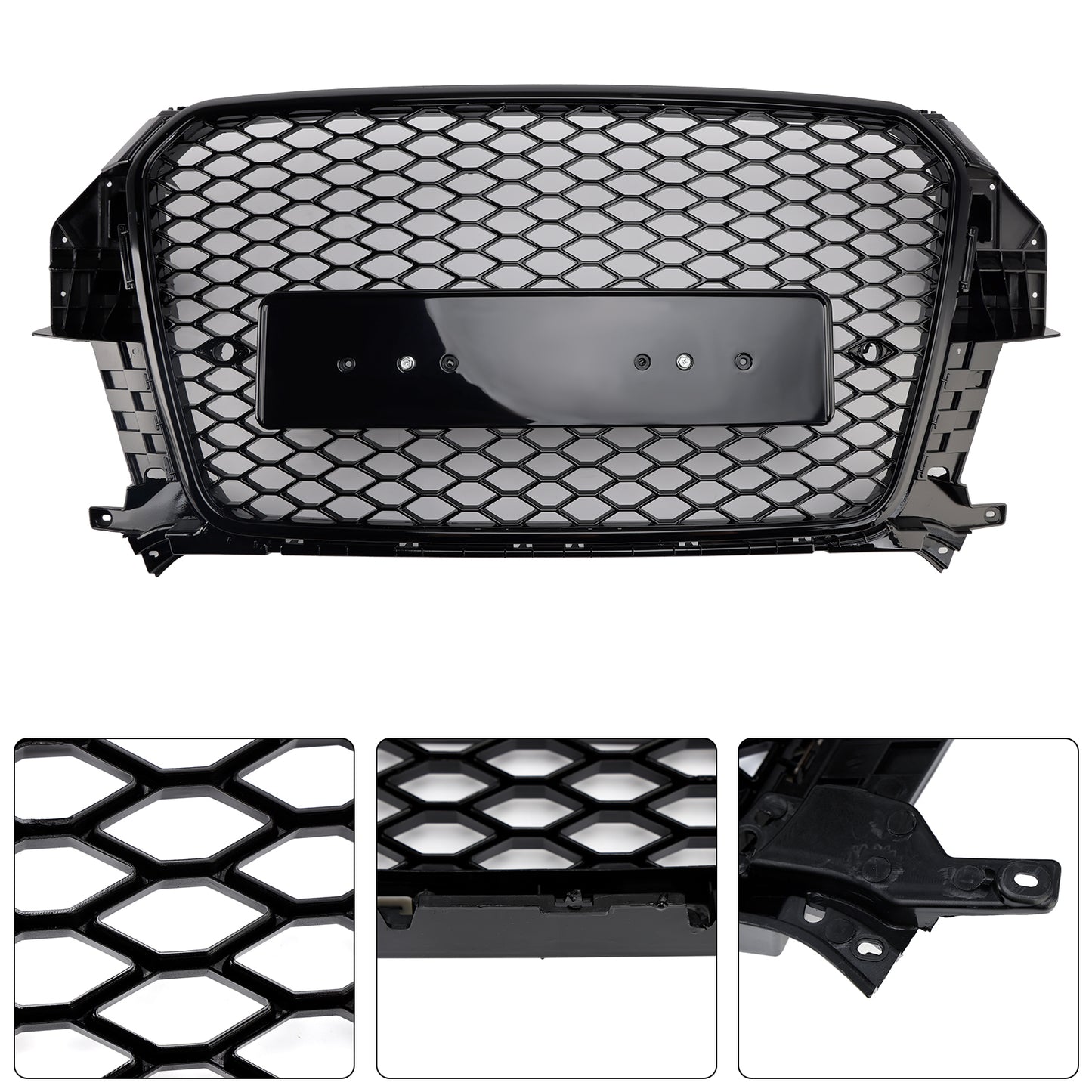 2011-2015 Audi Q3 RSQ3 Style Gloss Black Front Honeycomb Mesh Grille