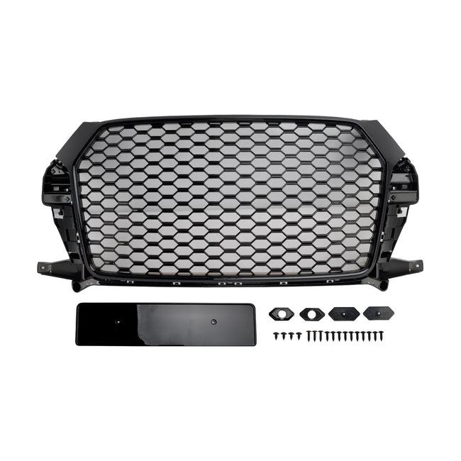 2016-2018 Audi Q3 Front Honeycomb Grill Grille Gloss Black 8U0853653M