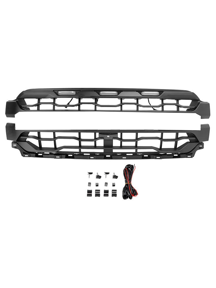 2024+ Ford F150 With LED Black Front Bumper Grille Grill