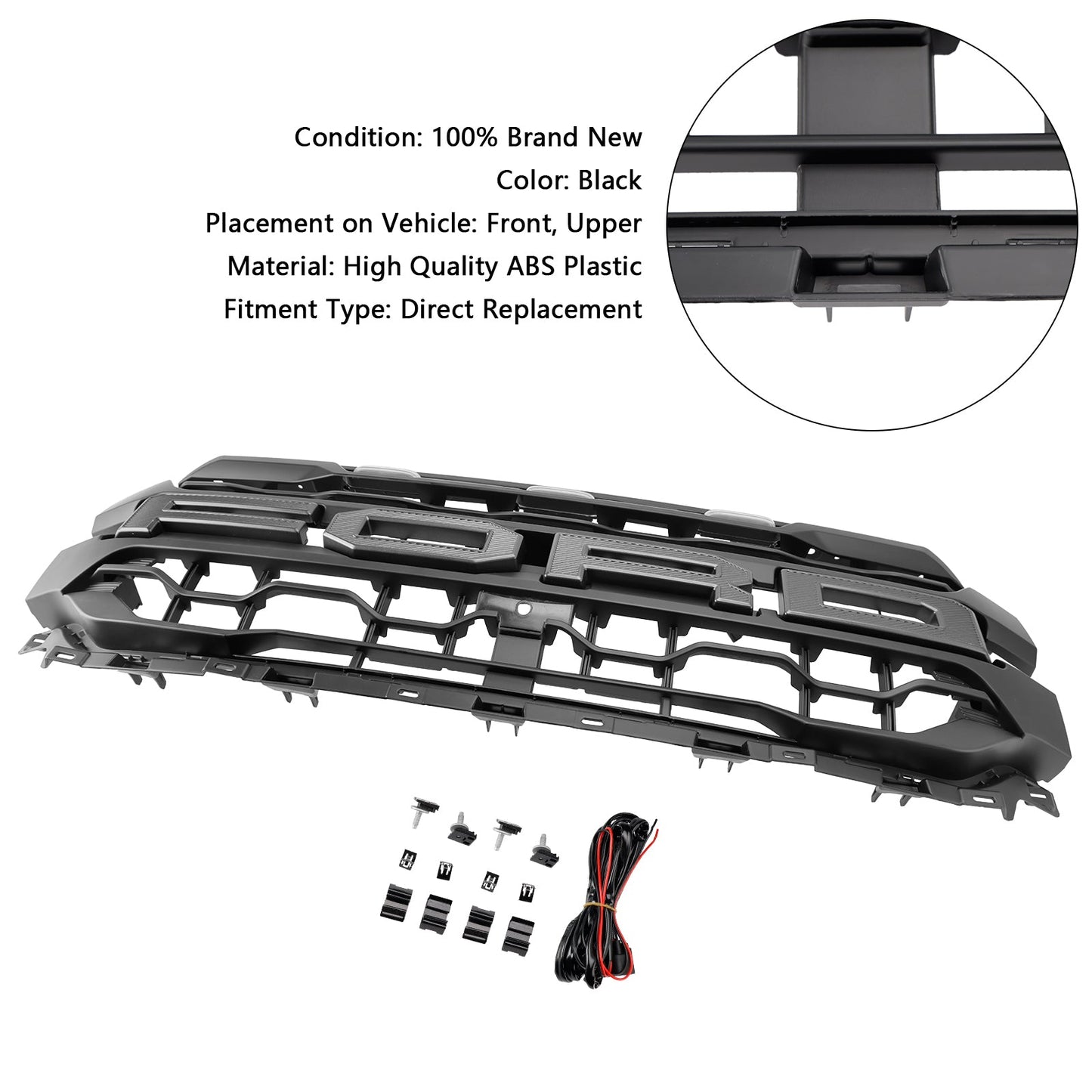 2024+ Ford F150 With LED Black Front Bumper Grille Grill