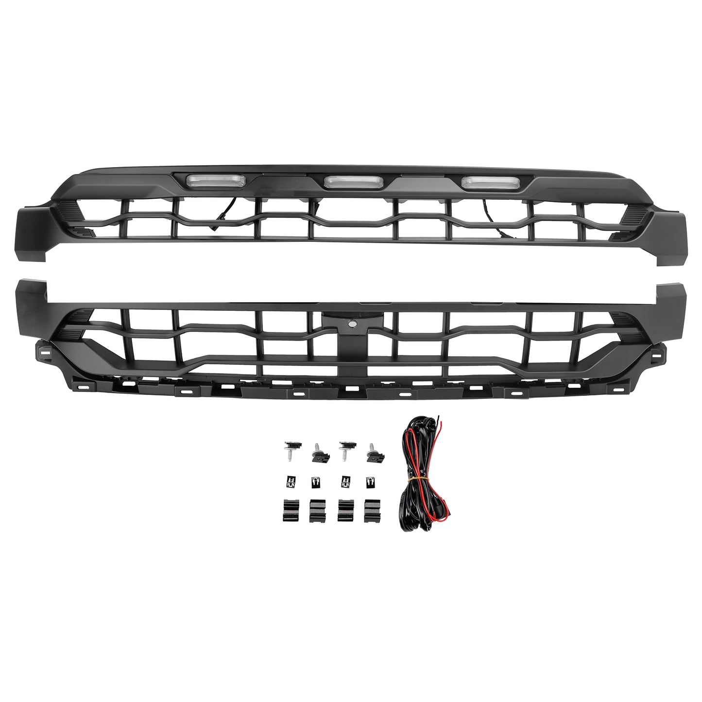 2024+ Ford F150 With LED Black Front Bumper Grille Grill