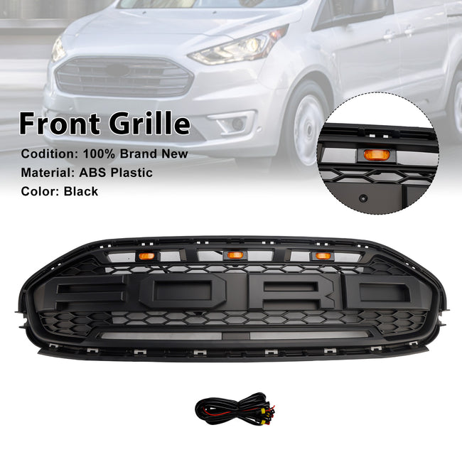 Fit Ford Transit Connect 2019-2023 LED Black Front Bumper Grill Grille