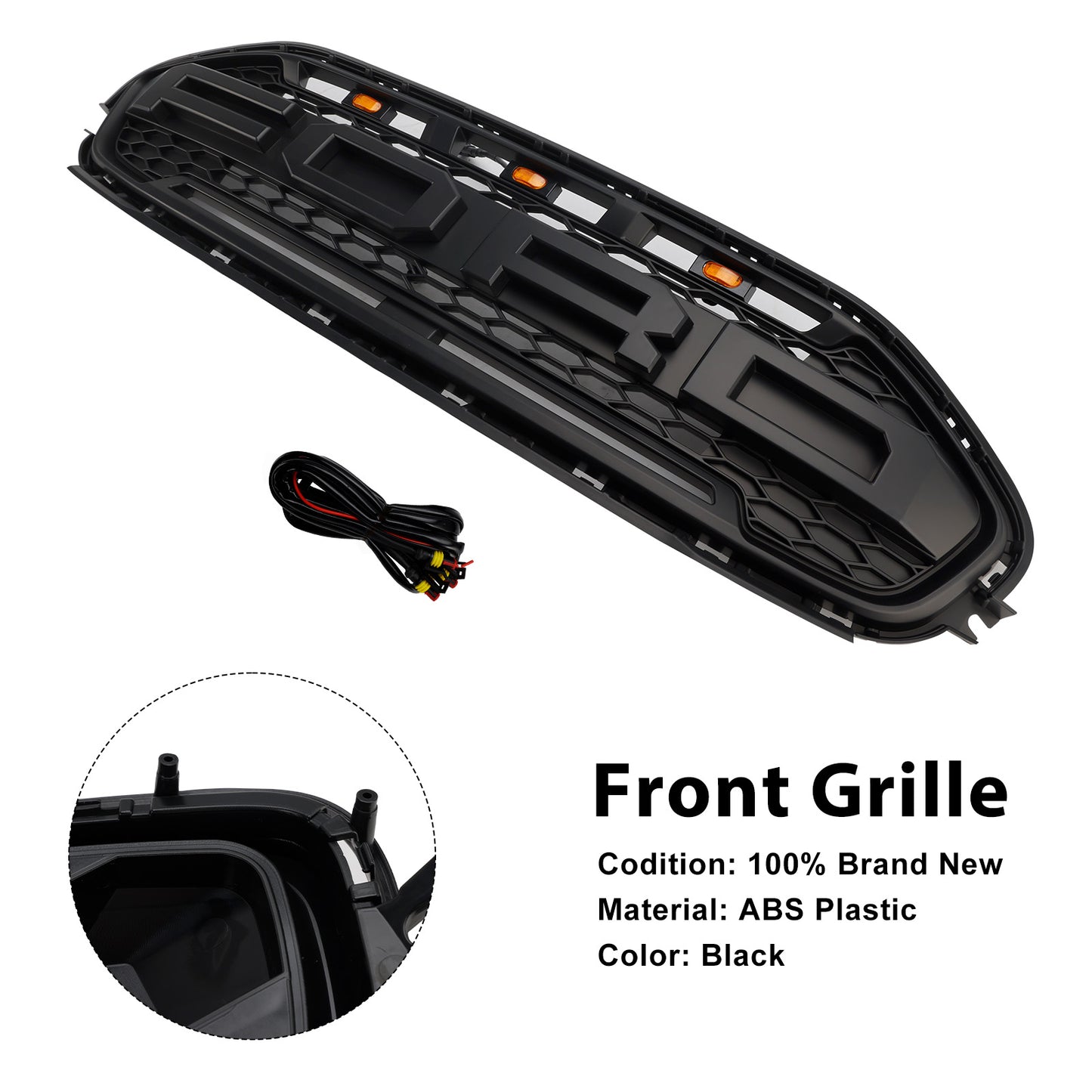 Fit Ford Transit Connect 2019-2023 LED Black Front Bumper Grill Grille