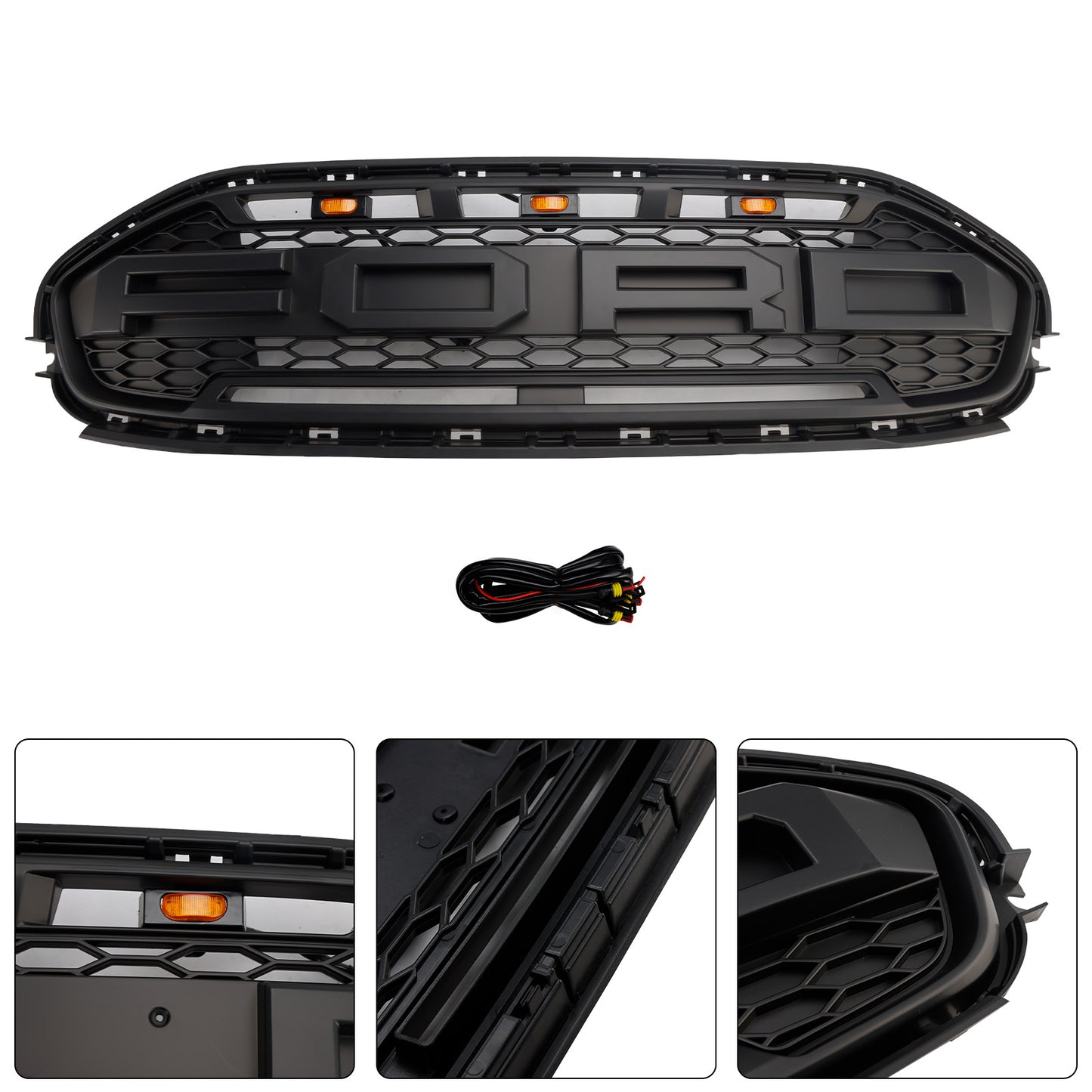 Fit Ford Transit Connect 2019-2023 LED Black Front Bumper Grill Grille