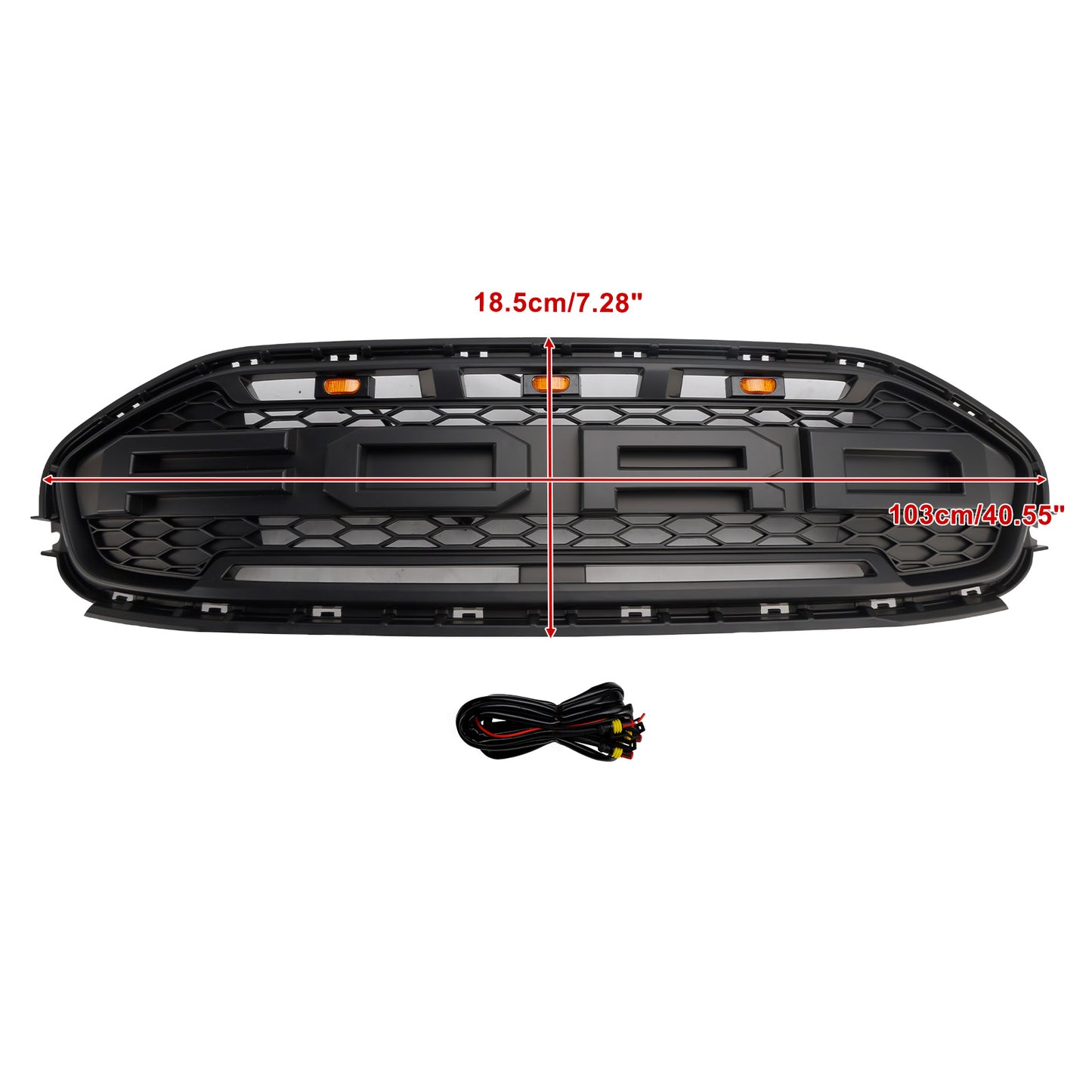 Fit Ford Transit Connect 2019-2023 LED Black Front Bumper Grill Grille