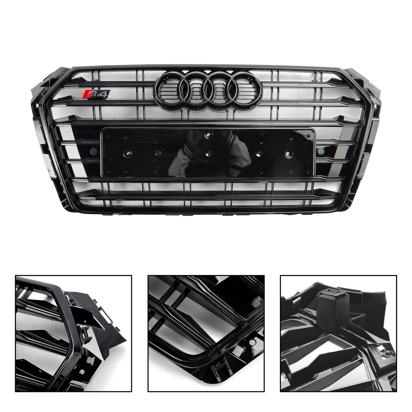 2017-2018 Audi A4/S4 B9 S4 Style Bumper Mesh Hex Grille Grill Black