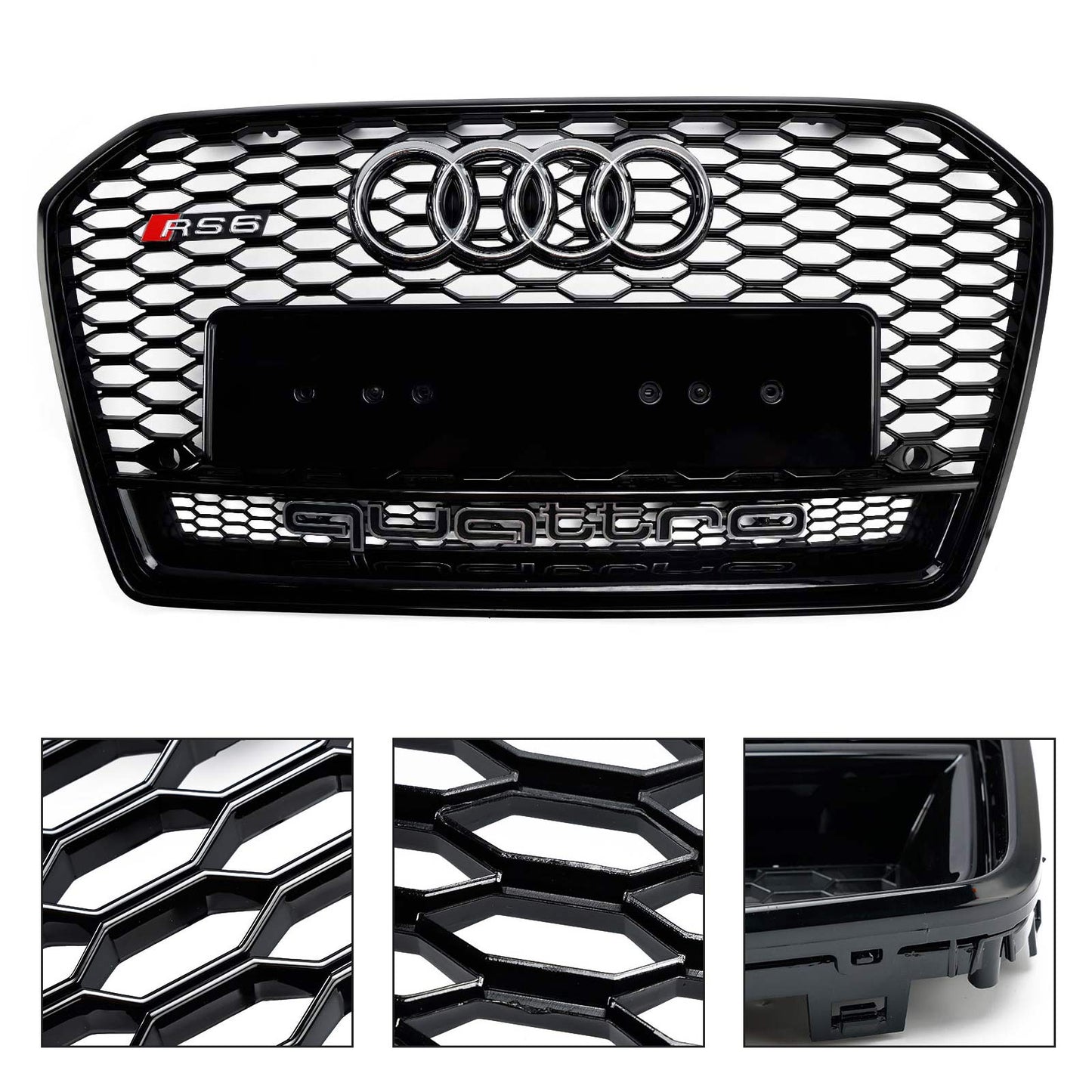 2016-2018 Audi A6 S6 C7 C7PA RS6 Style Honeycomb Mesh Front Grill Grille Black