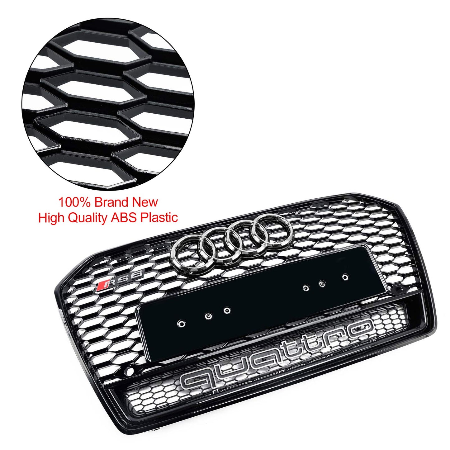 2016-2018 Audi A6 S6 C7 C7PA RS6 Style Honeycomb Mesh Front Grill Grille Black