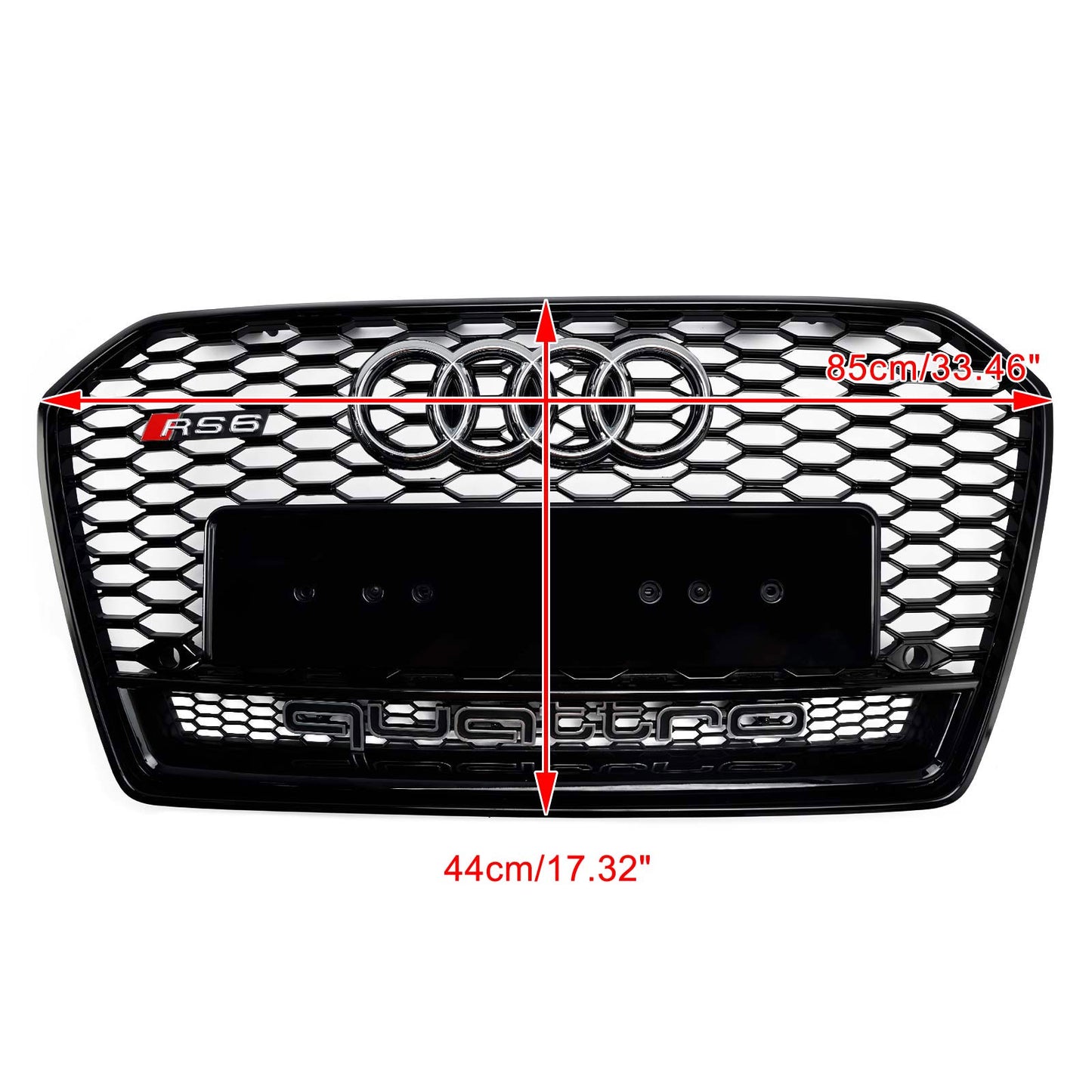 2016-2018 Audi A6 S6 C7 C7PA RS6 Style Honeycomb Mesh Front Grill Grille Black