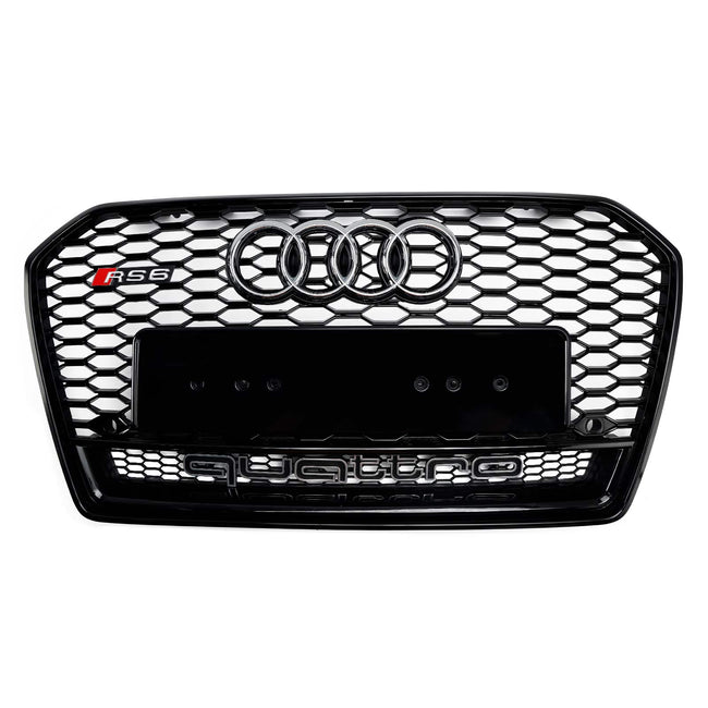 2016-2018 Audi A6 S6 C7 C7PA RS6 Style Honeycomb Mesh Front Grill Grille Black