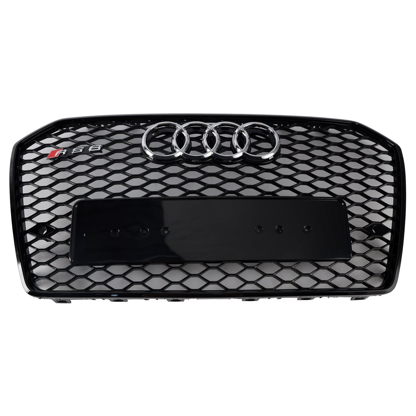 RS6 Style Front Honeycomb Mesh Grille Grill Fit Audi A6 S6 C7 2016-2018 Black