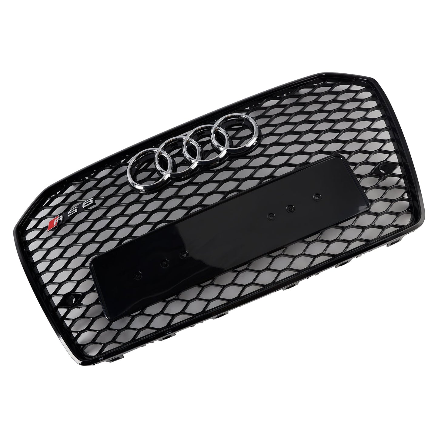 RS6 Style Front Honeycomb Mesh Grille Grill Fit Audi A6 S6 C7 2016-2018 Black