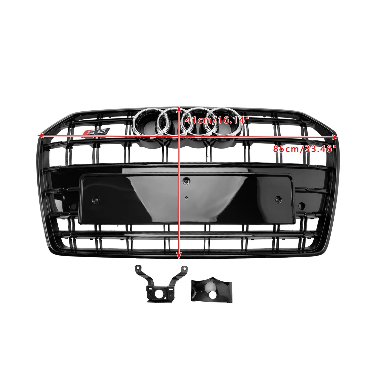 2016-2018 Audi A6 S6 C7 S6 Style Front Bumper Grille Grill Black