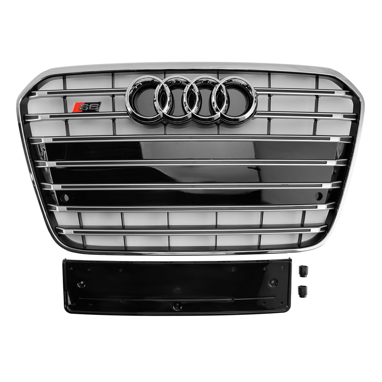 2012-2015 Audi A6 C7 S6 Style Front Bumper Grill Grille Chrome