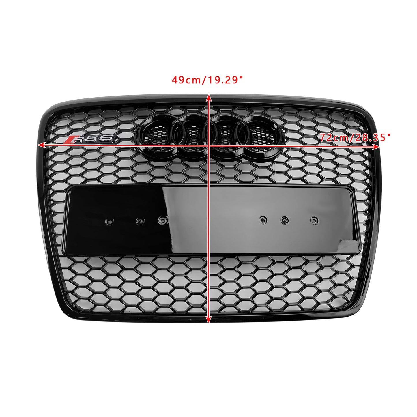 2008-2011 Audi A6 C6 Facelift Black Front Honeycomb Bumper Grill Grille