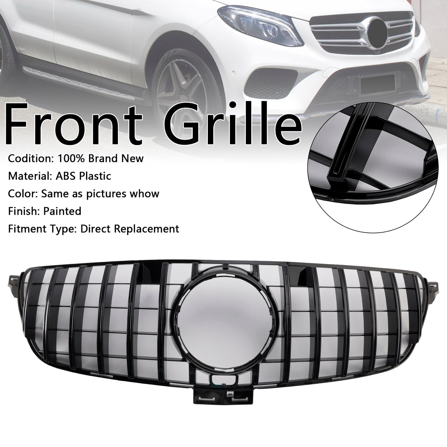 2015-2018 Mercedes Benz GLE-Class W166 GT Style Front Bumper Grille Grill