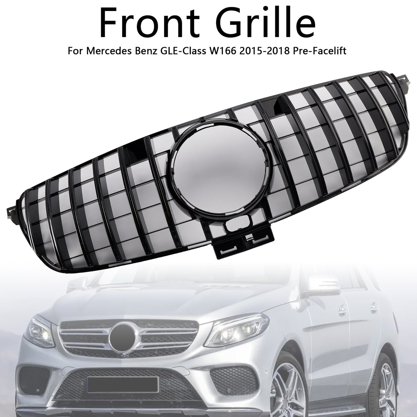 2015-2018 Mercedes Benz GLE-Class W166 GT Style Front Bumper Grille Grill