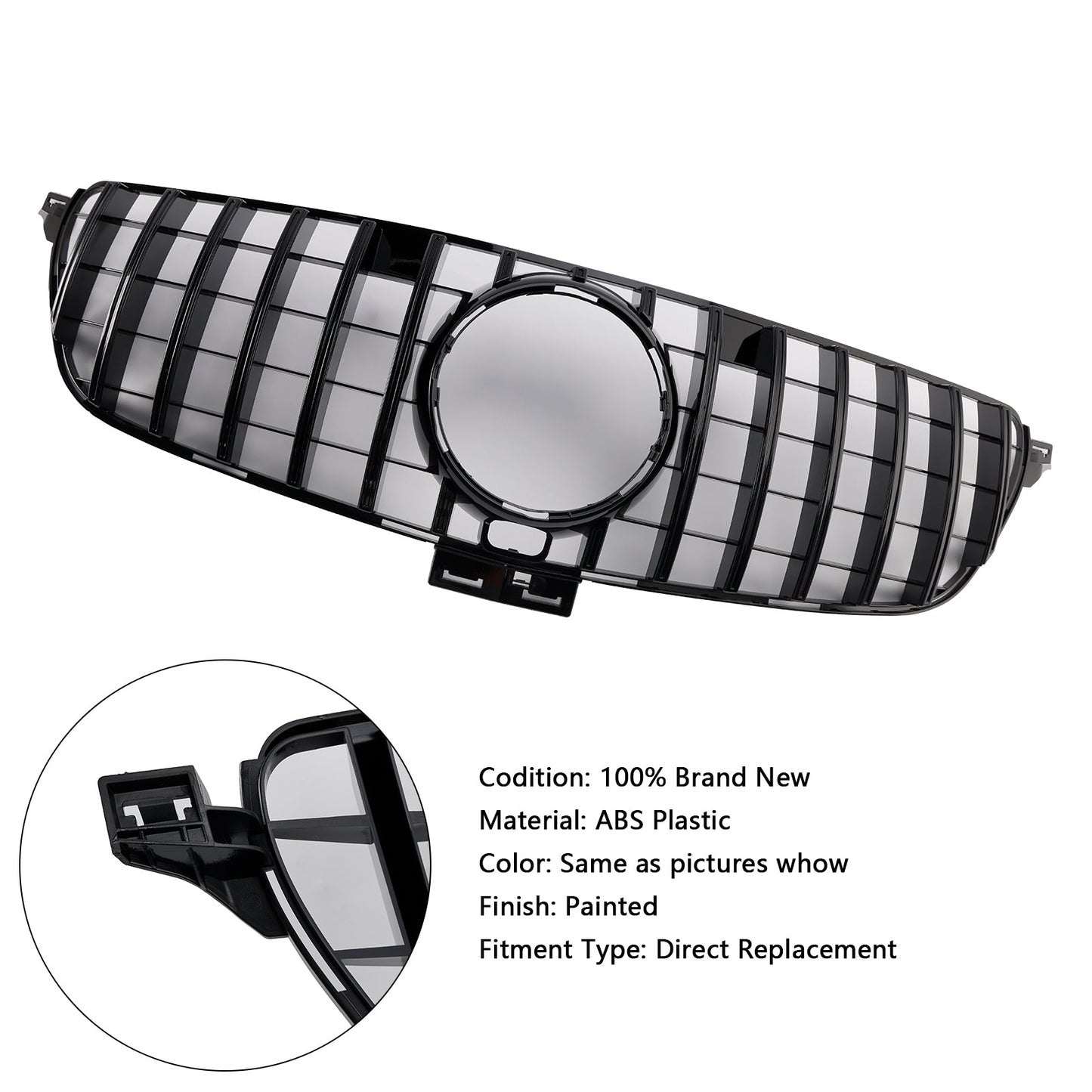 2015-2018 Mercedes Benz GLE-Class W166 GT Style Front Bumper Grille Grill