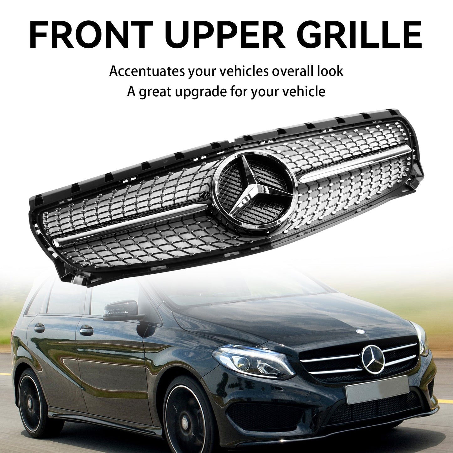 2011-2014 Mercedes Benz B-Class W246 Front Bumper Grill Grille Diamond