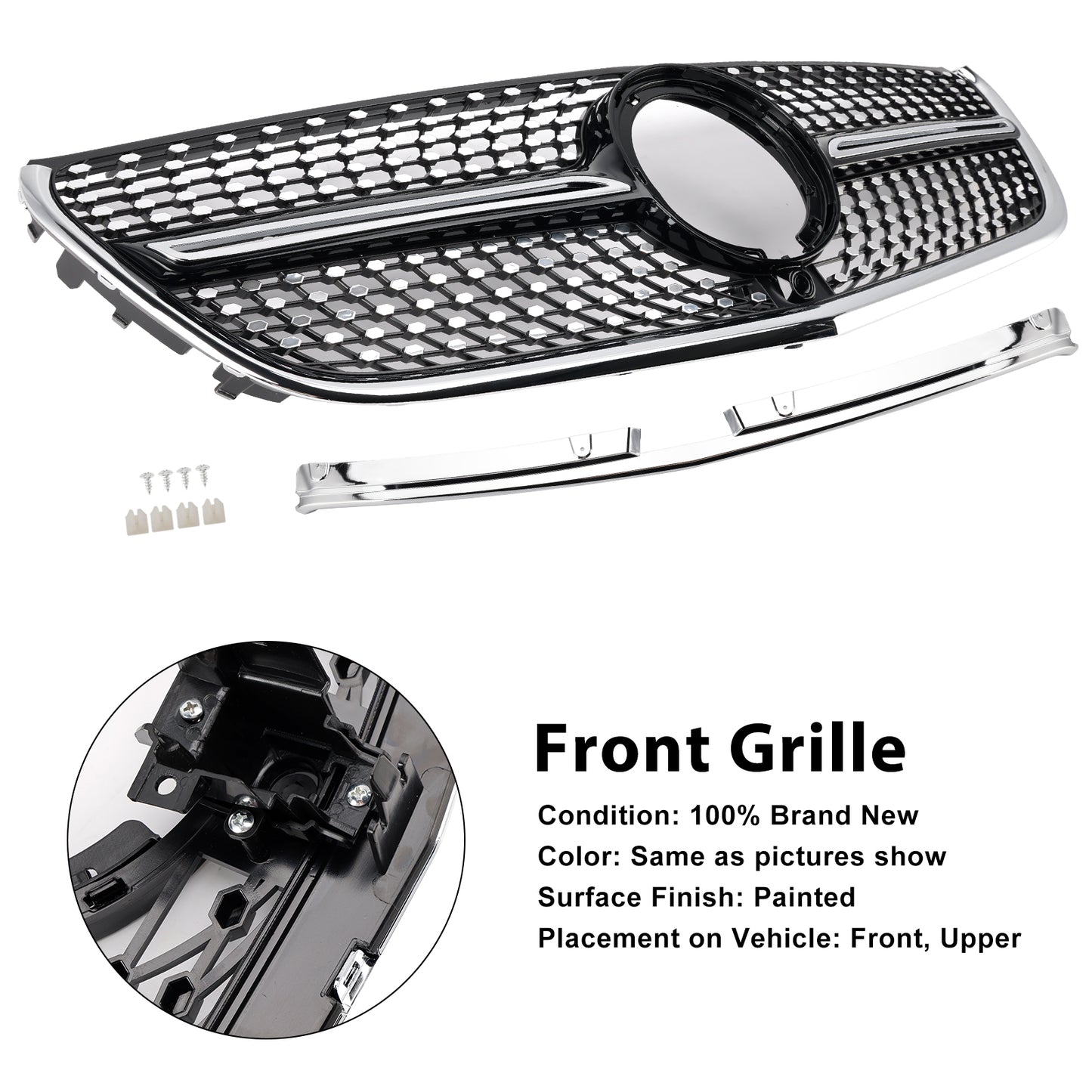 2020-2023 Mercedes Vito W447 Chrome Front Bumper Grill Grille Diamond