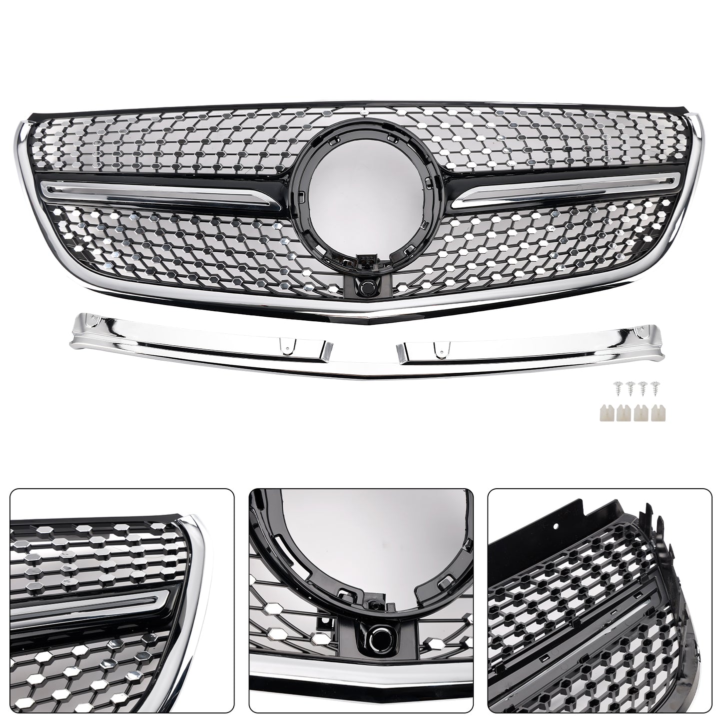 2020-2023 Mercedes Vito W447 Chrome Front Bumper Grill Grille Diamond