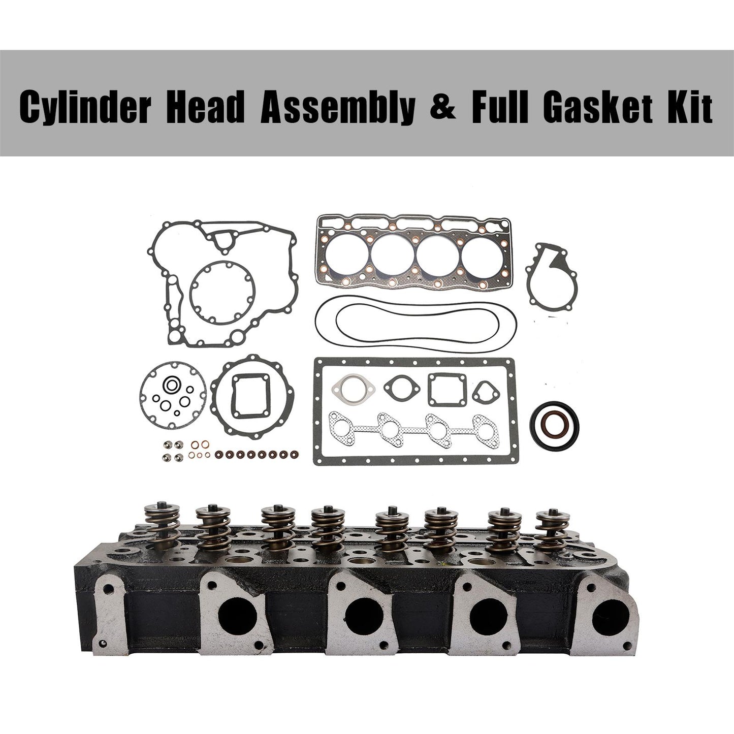 Kubota Tractor B2910HSD B7800HSD B3030HSDC B3300S Complete Cylinder Head Assy+Gasket Kit 1G091-03044