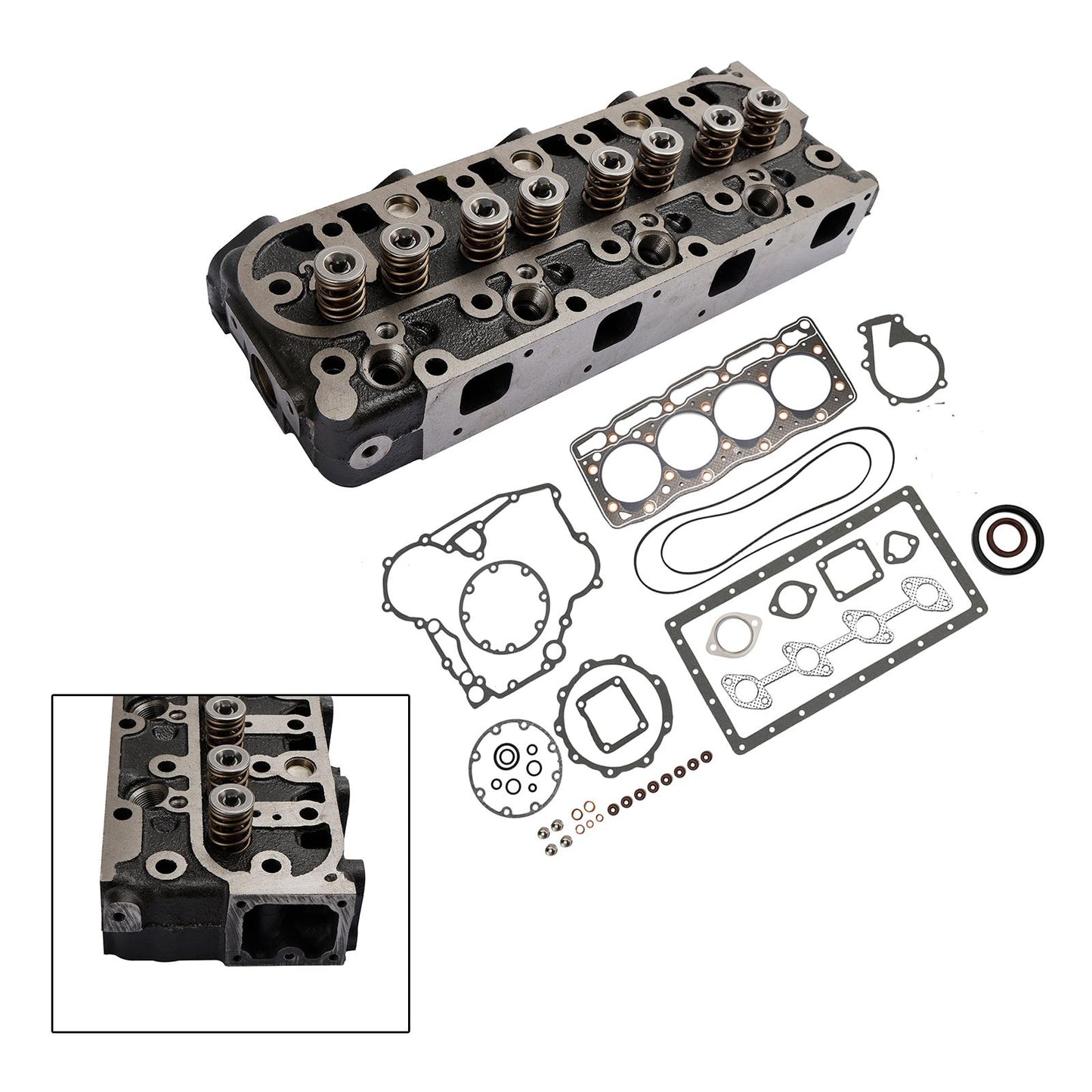 Kubota V1505 V1505T V1505E V1505D Complete Cylinder Head Assy+Gasket Kit 1G091-03044