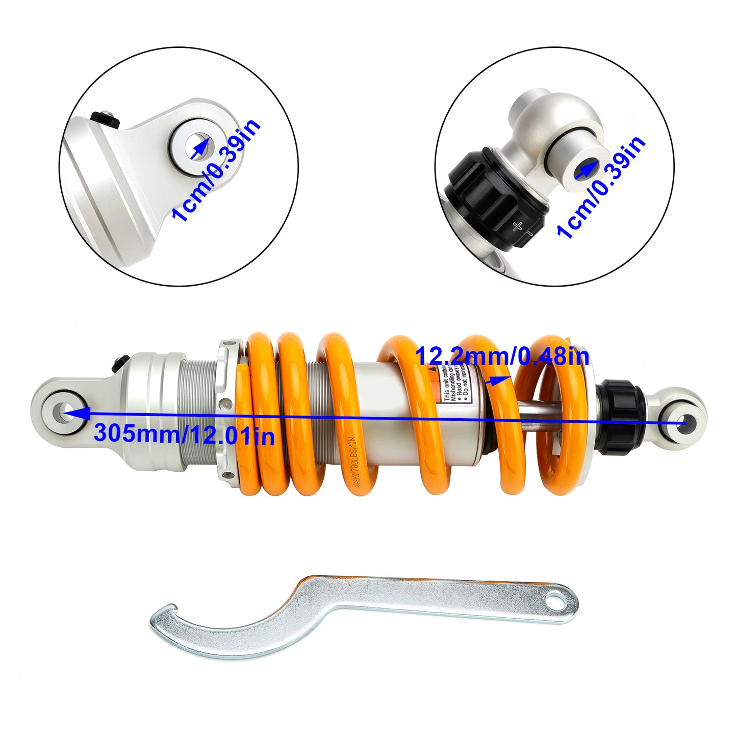 2012-2013 HONDA NC 700 NC 750 X Rear Suspension Shock Absorber 305mm/12"