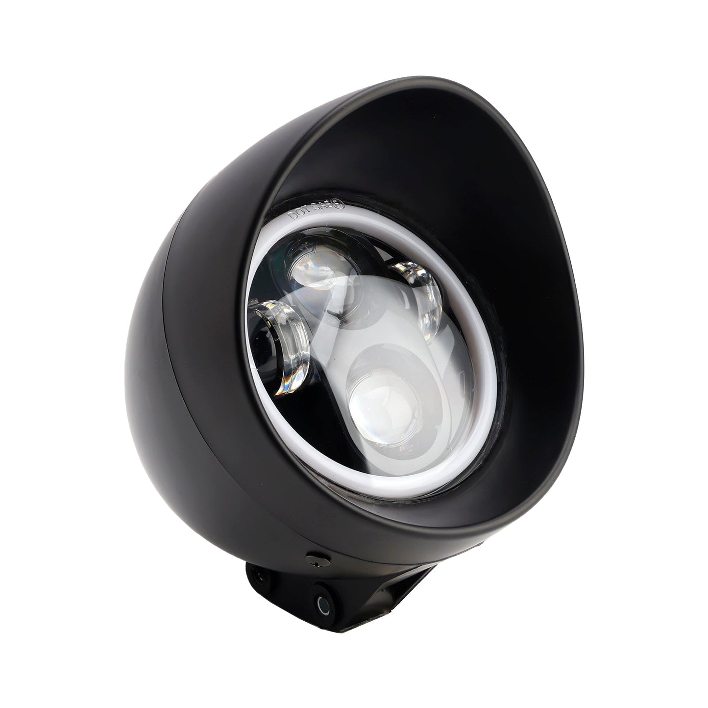5.75" Headlight Lamp Spotlight Universal 4-Bulbs Fits For Motorcycle Chrome