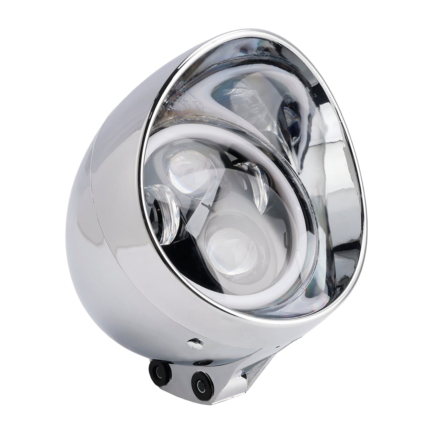 5.75" Headlight Lamp Spotlight Universal 4-Bulbs Fits For Motorcycle Chrome