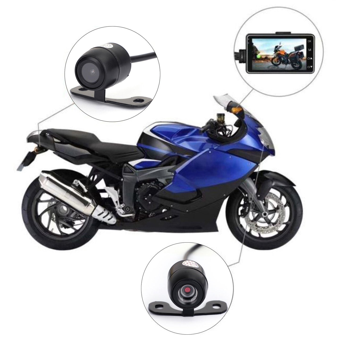 1080P Motorcycle DVR Motorbike Video recorder Dual Camera Support