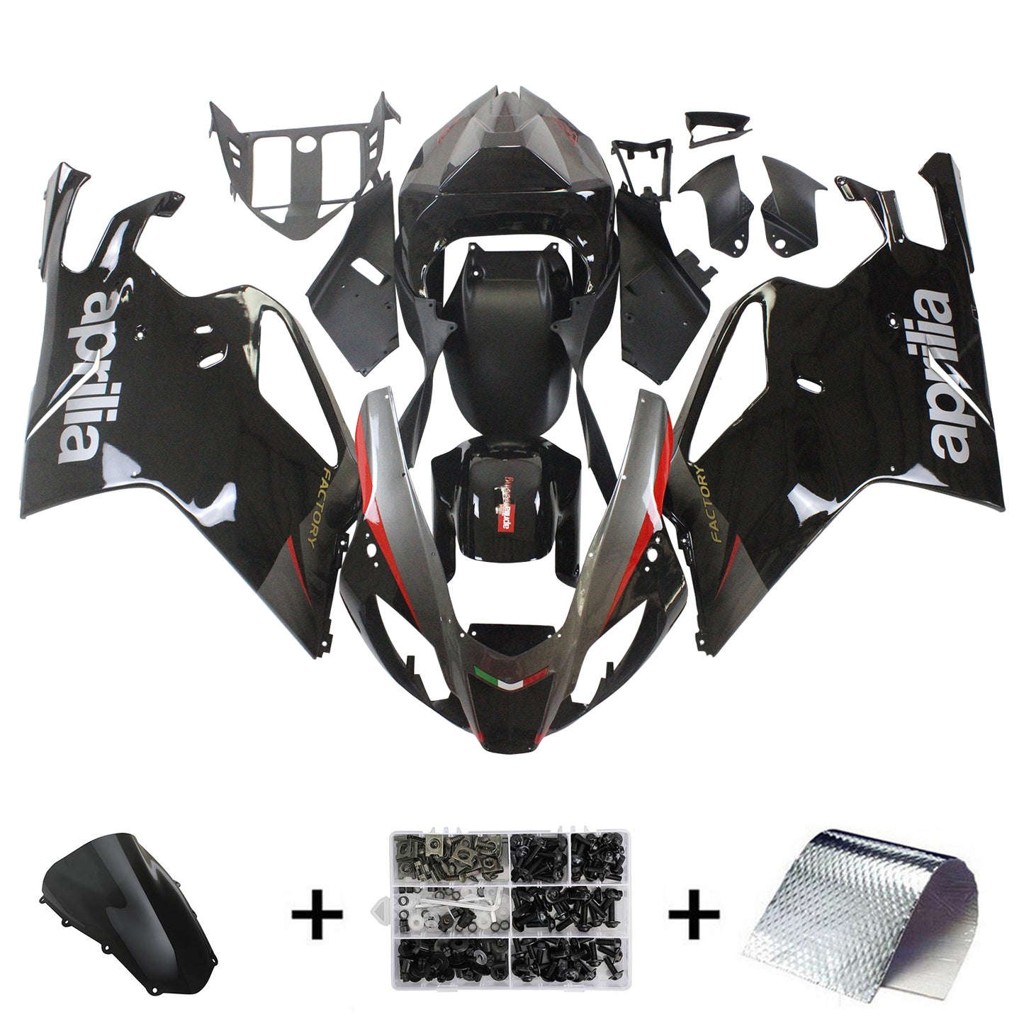 2003-2006 Aprilias RSV1000 Amotopart Injection Fairing Kit Bodywork Plastic #102