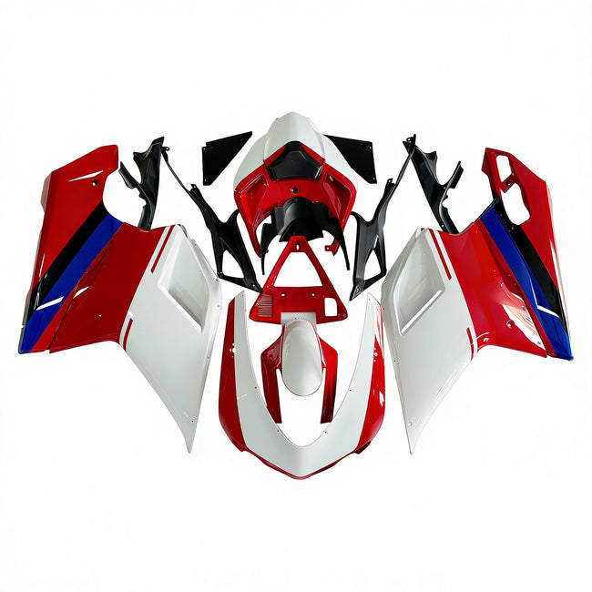 2007-2012 Ducati 1098 1198 848 White & Red Xerox Fairings Generic