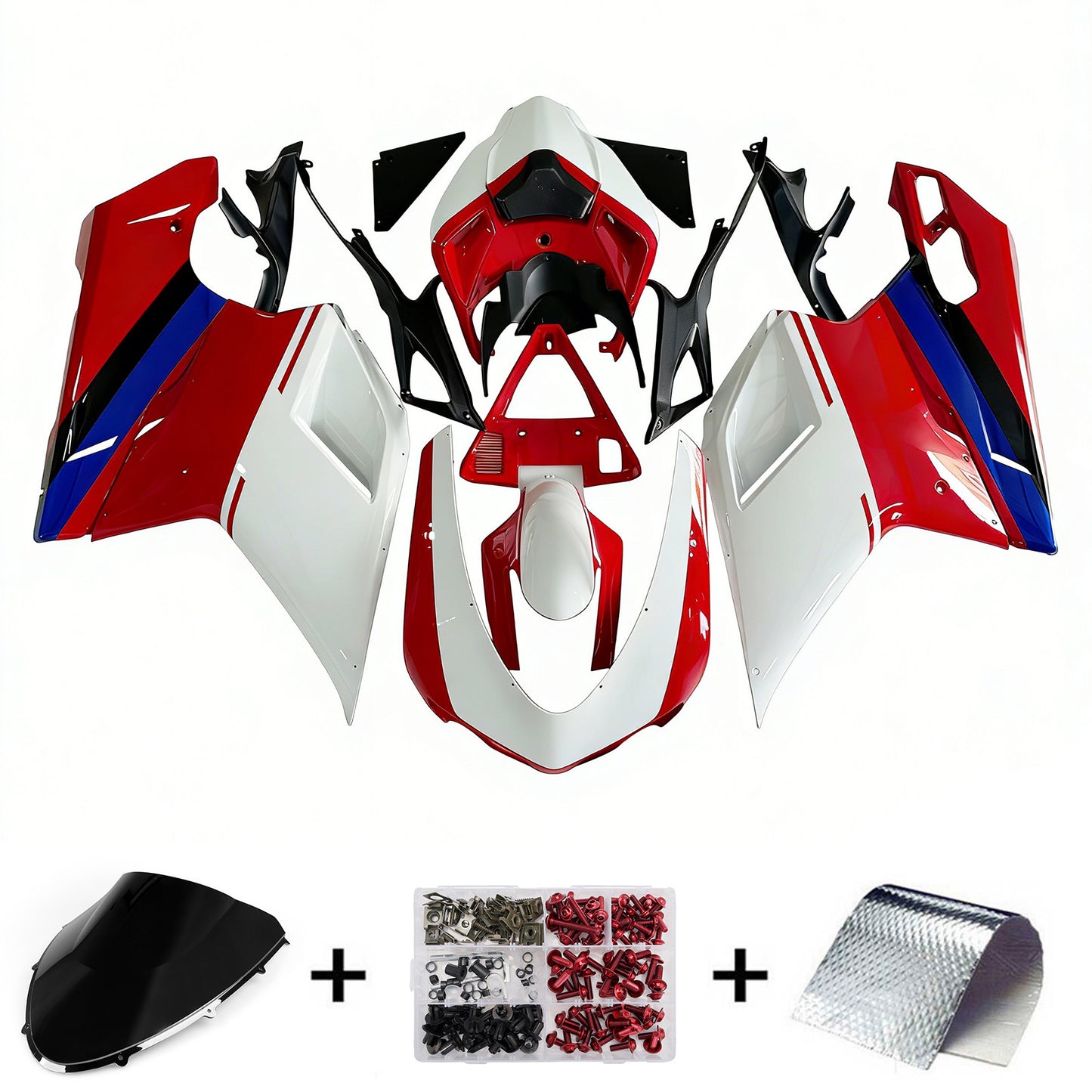 2007-2012 Fairings Ducati 1098 1198 848 White & Red Xerox Racing Generic