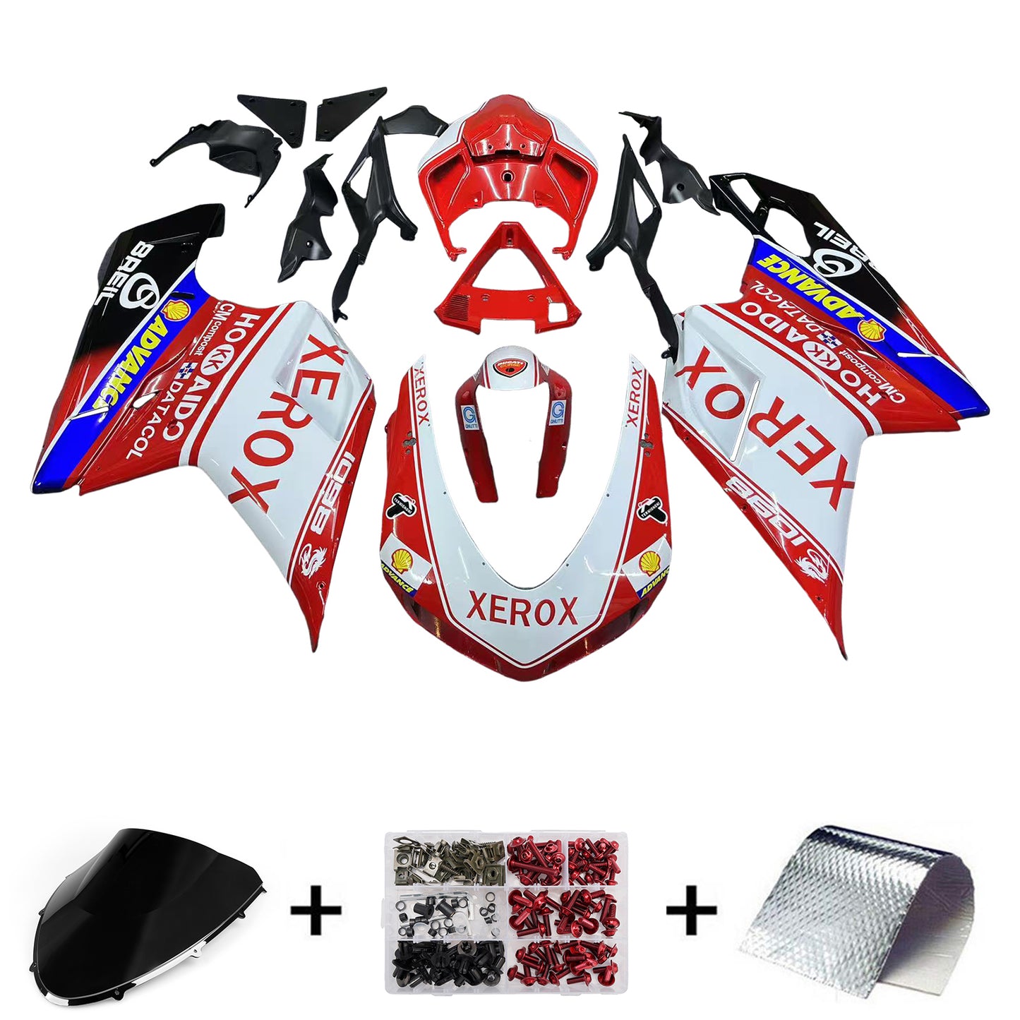 2007-2012 Fairings Ducati 1098 1198 848 Red & White Xerox Racing Generic