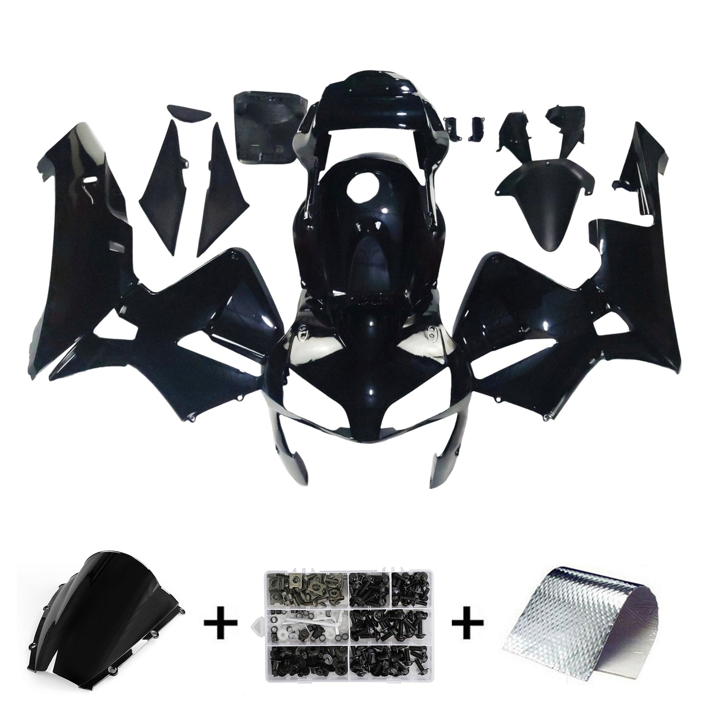 2003-2004 Honda CBR 600 RR Amotopart Fairings Black Honda Racing Customs Fairing