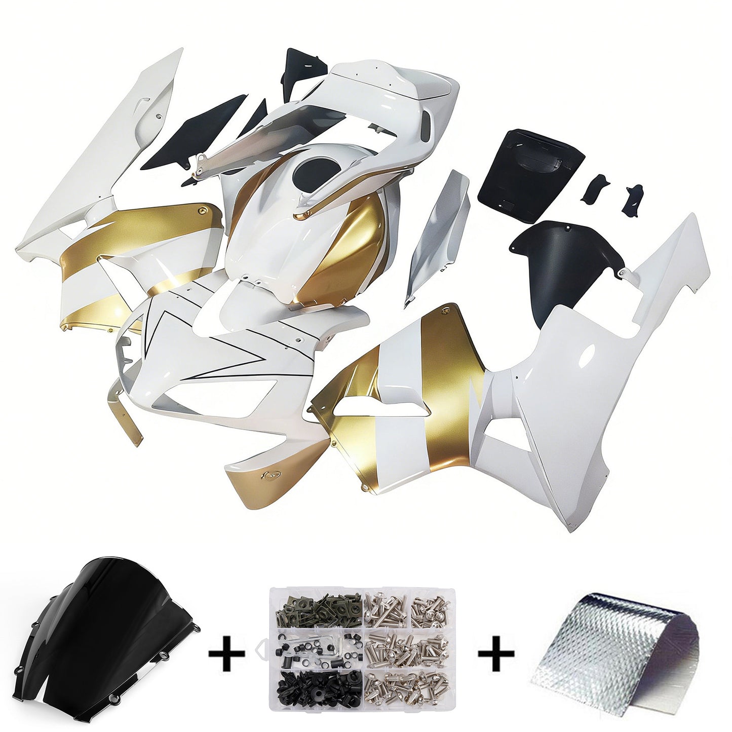 2003-2004 Honda CBR 600 RR Amotopart Fairings White & Gold Repsol Racing Customs Fairing