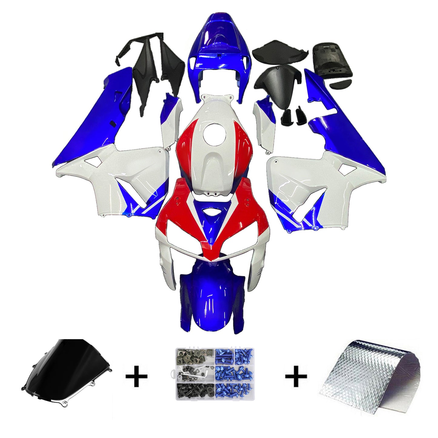 2005-2006 Honda CBR 600 RR Amotopart Fairings Red White Blue HRC Racing Customs Fairing