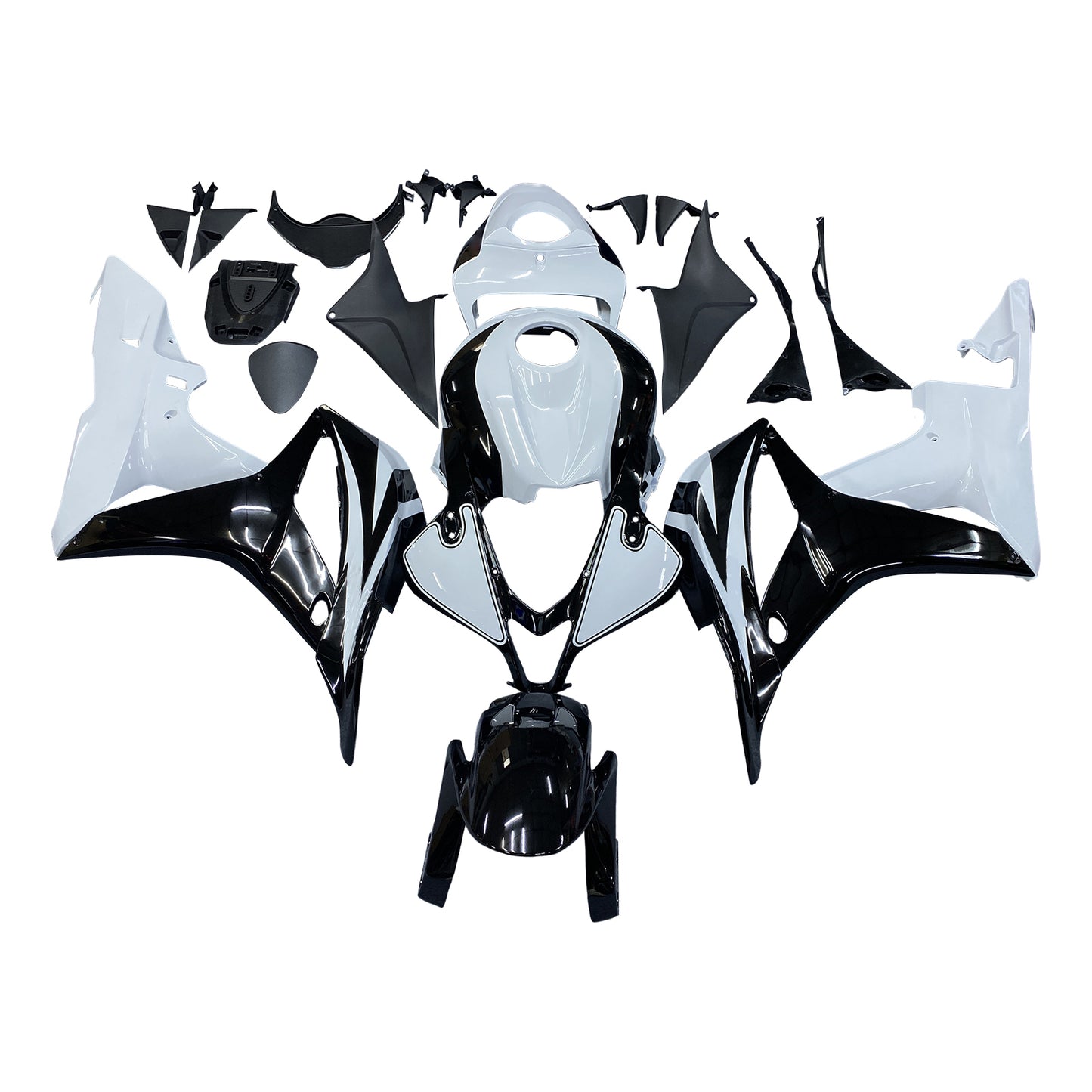 2007-2008 Honda CBR 600 RR Amotopart Fairings Black & White CBR Racing Customs Fairing