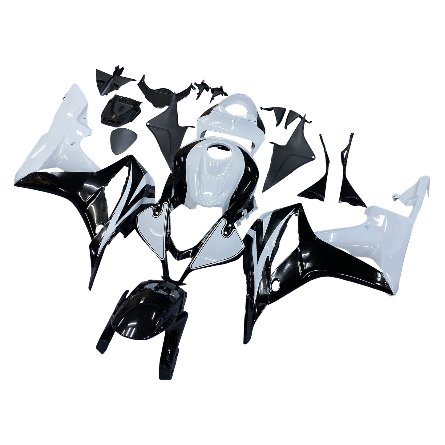 2007-2008 Honda CBR 600 RR Amotopart Fairings Black & White CBR Racing Customs Fairing