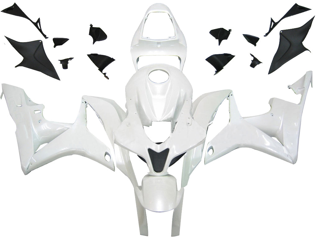 2007-2008 Honda CBR 600 RR Amotopart Fairings White CBR Racing Customs Fairing