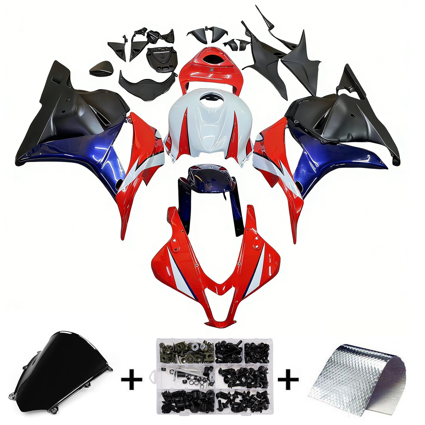 2009-2012 Honda CBR 600 RR Amotopart Fairings Red White Blue CBR Racing Customs Fairing