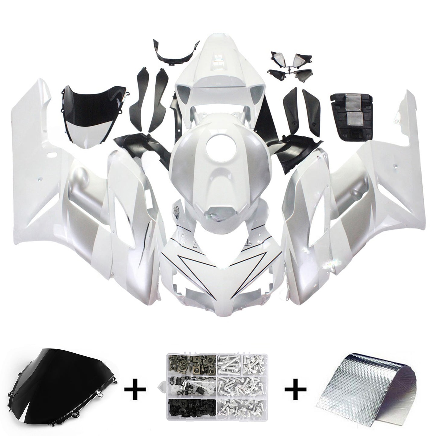 2004-2005 Honda CBR 1000 RR Amotopart Fairings White Silver Repsol Racing Customs Fairing