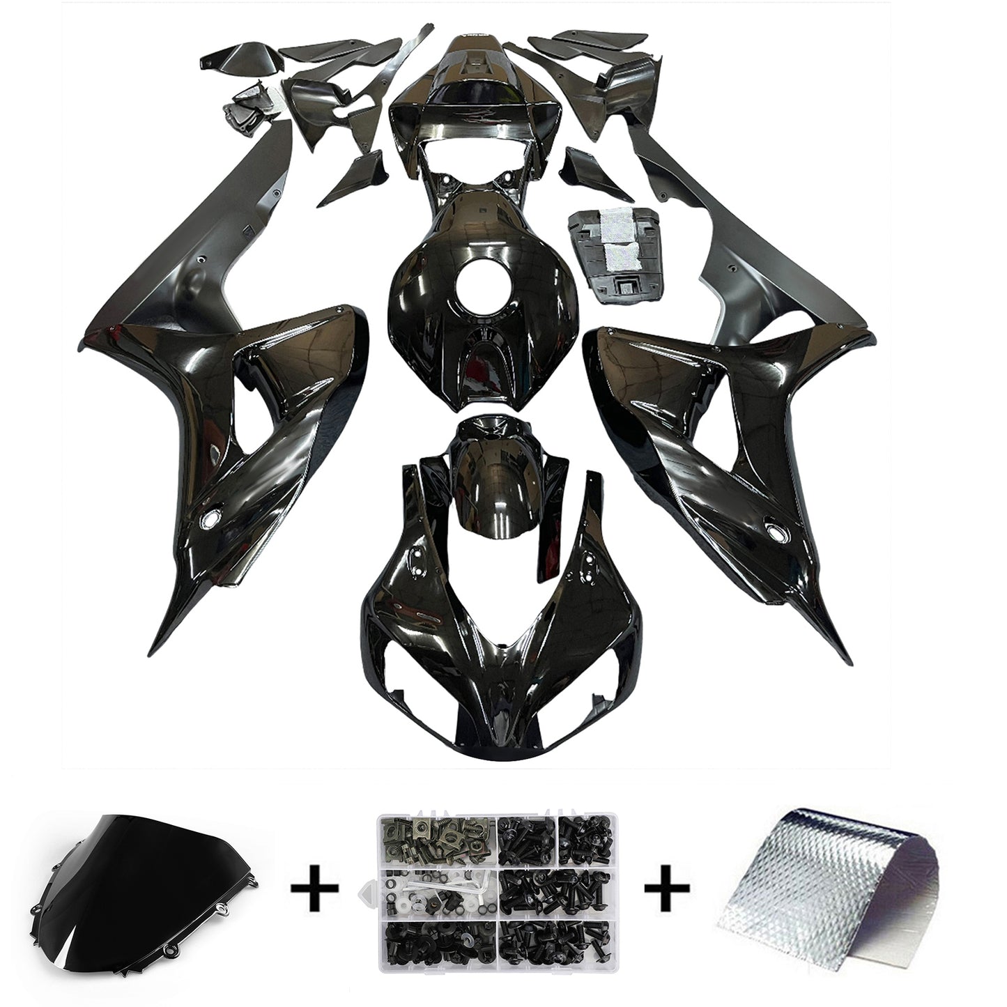 2006-2007 Honda CBR 1000 RR All Black CBR Racing Amotopart Fairings