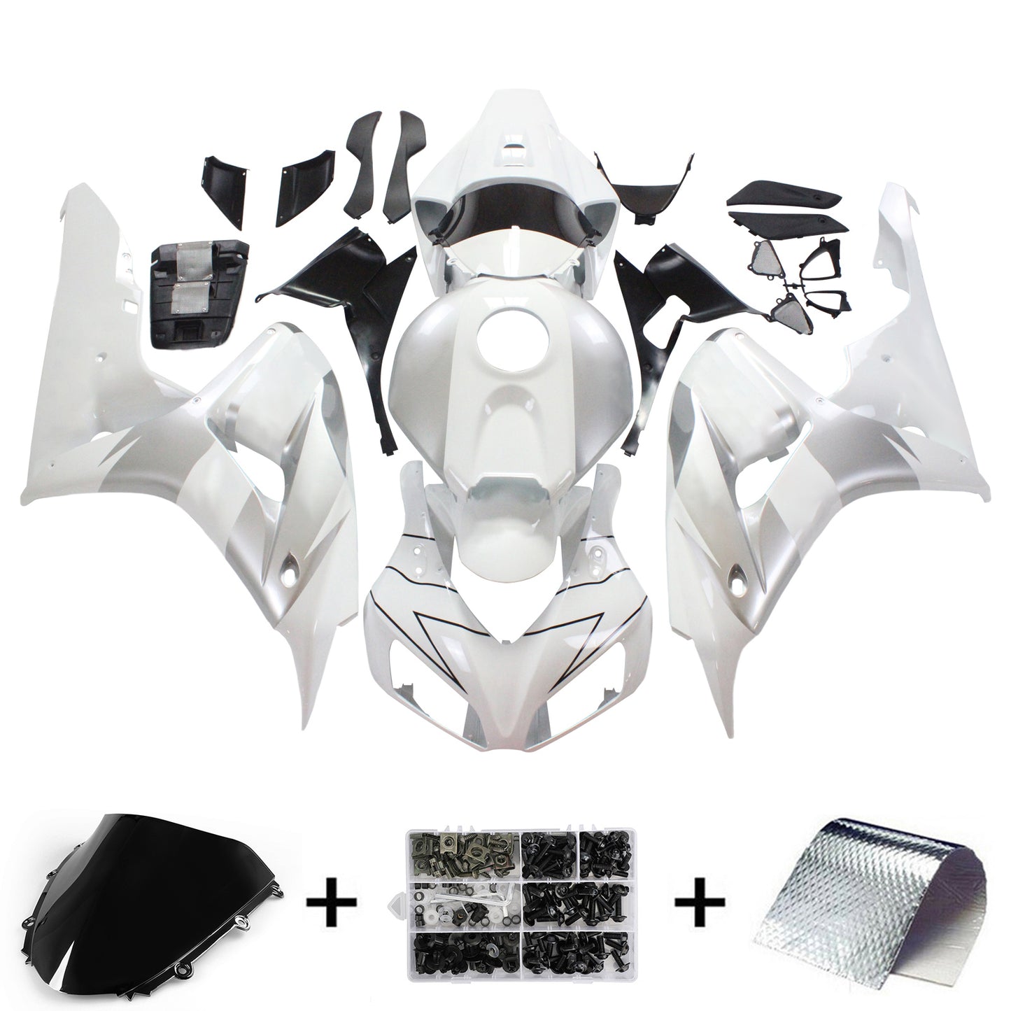 2006-2007 Honda CBR 1000 RR White & Silver Repsol Racing Amotopart Fairings