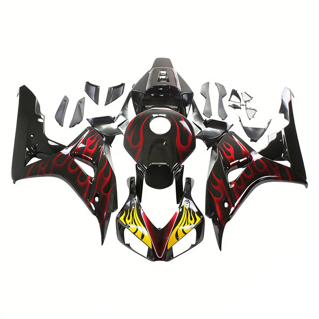 2006-2007 Honda CBR 1000 RR Black & Red Flame Shark Racing Amotopart Fairings