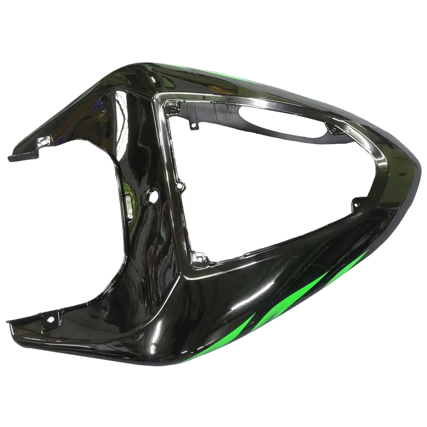 2006-2007 Kawasaki ZX10R Amotopart Green Flames Injection Fairing Kit Plastic Fit