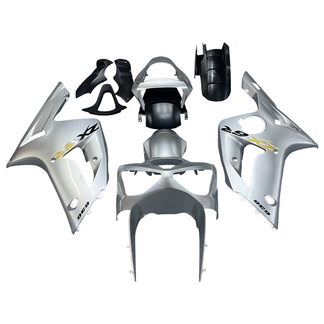 2003-2004 Kawasaki ZX6R 636 Amotopart Fairings Silver Ninja Racing