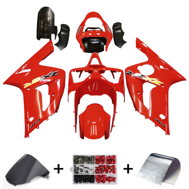 2003-2004 Kawasaki ZX6R 636 Amotopart Fairings Red Ninja Racing